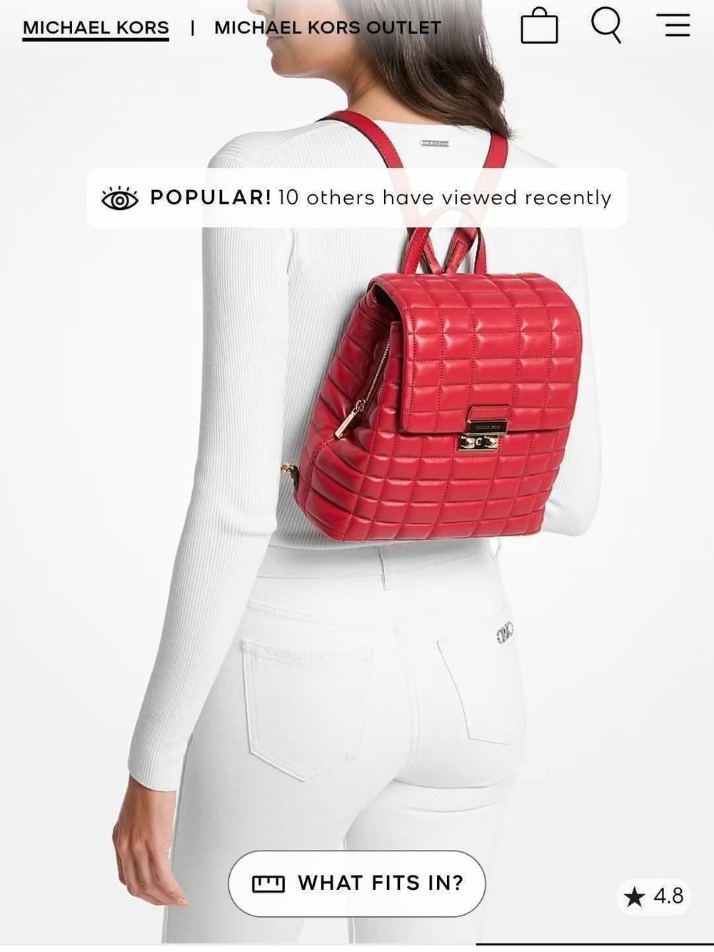 Michael Kors Red Quilted Leather Backpack